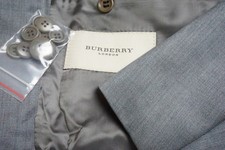 Burberry London Silk Blend Light Gray 2 Pc Suit Jacket Pants 42R BRAND NEW picture