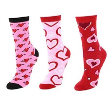 CTM Women's Valentine's Day Adorable Crew Socks (3 Pair Pack) picture