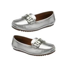 Vaneli Aiker Opal Shoes Driving Loafer Shoe Silver Love Metallic Women 6 NIB picture