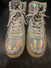 Wize & Ope Paris High Top Holographic Men’s 10 Rare Silver Discontinued 2010s picture