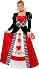Women`s Queen of Hearts Costume Adult Alice in Wonderland Dress Halloween S-XXL picture