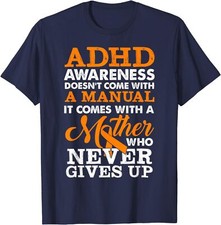 ADHD Awareness Never Give Up World Mental Health Unisex T-Shirt picture
