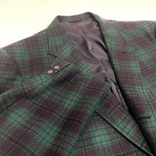 Custom Tailored Cricketeer Tartan Plaid Sport Coat Green Navy picture