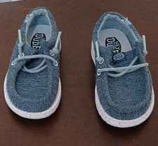 Hey Dude Unisex Kids Slip-On Shoes Blue/White Fabric Logo US 8 NIB picture