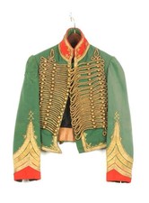 Men’s Green FRENCH Hussar Military Jacket, French green hussar jacket picture