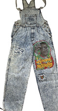 Vintage World Top Class WTC Acid Denim Jeans Overalls Hand Painted Malcolm X picture