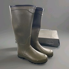 Le Chameau Country Cross Jersey Men US 10 EU 43 Green Rubber Rain Boots Handmade picture