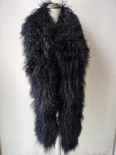 Women Real Mongolian Lamb Fur Scarf Shawl Double Side Lamb Neckerchief Wraps picture