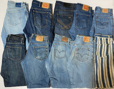 Wholesale Lot of 12 Jeans Various Size Levi's Resale USA Vintage Crafting Denim picture