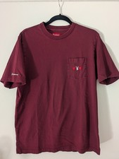 Supreme X Playboy Pocket T-Shirt BURGUNDY Size MEDIUM PREOWNED (S-14) picture