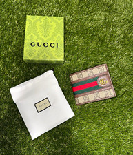 Gucci GG Monogram Bifold Wallet Web Stripe Men’s Beige/Brown Green Red picture