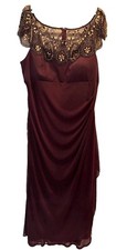 Eureka Burgundy Crystal Bead Whimsigoth Floral Wedding Prom Dress Plus Size 3XL picture