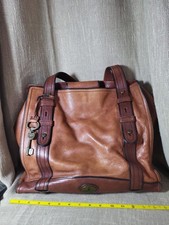 Fossil Long Live Vintage Leather Tote, Caramel/Brown Leather picture
