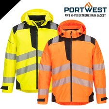 Portwest PW3 Hi Vis Extreme Waterproof Breathable Rain Jacket PW360 picture