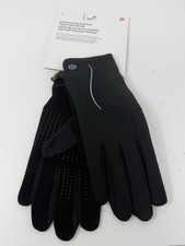 NWT Lululemon Fast & Free Fleece Run Gloves For Women. Large. Black picture