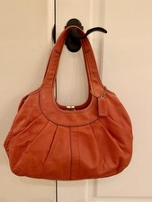Vintage 2008 Coach Ergo Pleated Frame Satchel Style 12248 Burnt Orange Leather picture