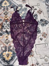 ADORE ME MAROON MESH LACE SEXY TEDDY Medium NWT picture