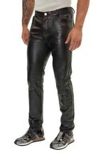 New Stylish Men's Leather Motorcycle Pants with Pocket Comfortable Jeans Pant picture