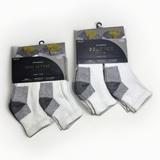 New Goldtoe Men 6 Pair Performance Pro-Tec Cushioned Quarter Socks Size 6-12.5 picture