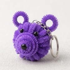 Cute Handmade Fuzzy Bear Keychain | Aesthetic Bag Charm for Women & Girls picture