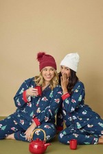 PJ Salvage Navy Bearly Awake 3-Piece Flannel Pajama Set RVFLPJ picture