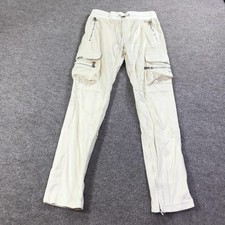Guapi Pants Mens 34 Ivory Cargo Limited Edition Zip Pocket Drawstring Streetwear picture