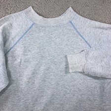 VTG 80s 90s Pannill Sweatshirt XL Light Blue Blank Crewneck Made in USA Thrashed picture