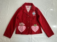 Vintage 2005 Strawberry Shortcake Corduroy Jacket Girls Y2K Pink Hearts Rare picture