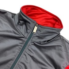VTG 60's 70's Team Adidas Men's Full-Zip Satin Track Jacket Gray/Red • Large picture