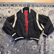Vintage Hard Rock Cafe Dallas Black and White Bomber Jacket, picture