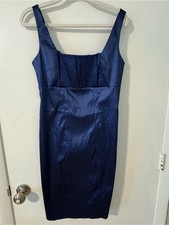 Calvin Klein Midnight Blue Midi Sheath Dress - see measurements picture