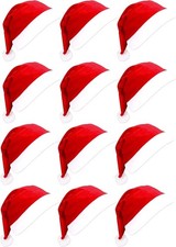 12 Pack Santa Hats Red Classic Christmas Caps Adult Party Bulk Xmas Hat picture