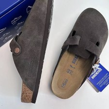 New w/box Birkenstock Boston Mocha Suede Leather Soft Footbed Unisex Shoes Clogs picture