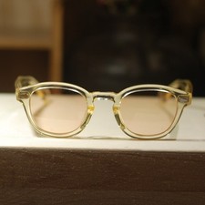 Retro Vintage Johnny Depp sunglasses men acetate yellow crystal frame amber lens picture