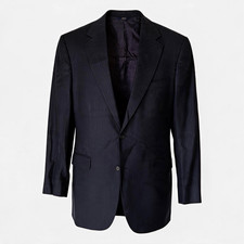Brooks Brothers 346 Men’s Black Herringbone Wool Stretch 2-Button Blazer 42L picture