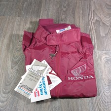 Vintage Honda Hondaline Racing Jacket Red Nylon USA 80s Windbreaker XS picture