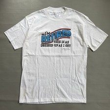 Vintage 90s “I’m Retired” Funny Quote T-Shirt Size Large Shoebox Greetings HMK picture