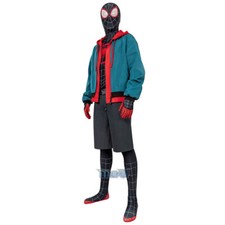 Spider-Man: Into The Spider-Verse Miles Morales Jumpsuit Set Halloween Costume  picture