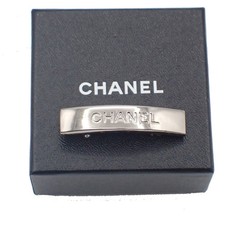 CHANEL Logo Hair Clip Barrette Accessory 99P Silver Made in France 64RQ089 picture
