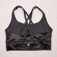 Lululemon Energy Sports Bra Womens 6 Black Strappy Crossback Longline Yoga Gym picture