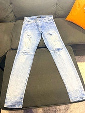 AMIRI Men's Blue bandana Slim Fit Denim Jeans Size 38 x 35 100% authentic picture