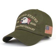 Patriotic USA 250th Anniversary 1776‑2026 Eagle Adjustable Cap picture