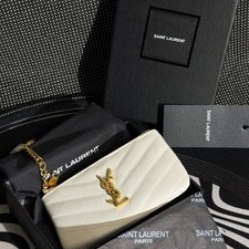 AUTHENTIC RARE Saint Laurent Monogram Quilted Wallet - Blanc Optique (White) picture