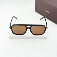 Tom Ford Falconer TF884 Sunglasses Tortoise Frame Brown Lens Aviator New w/ Box picture