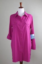 COOLIBAR NWT $95 Santorini Tunic Button Up UPF 50+ Coverup Shirt Top Size Large picture