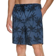 Kirkland Signature Men's XXL Swim Shorts Palm Print Blue Quick-Dry Lined  e1438 picture