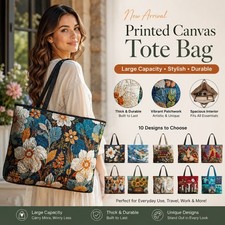 FAXHION Quilted Tote Bag with Exotic Animal Design Roomy Unisex Bag for Books picture