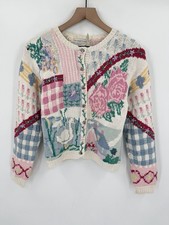 Vintage The Eagle's Eye Cardigan Sweater Pastel Grandmacore Cottagecore Size S picture