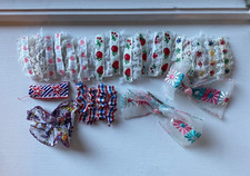 Vintage 70s 80s Lace Ribbon Hair Clip Barrette Lot Strawberry Heart Organza picture