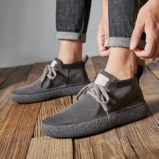 Men's Faux Leather Sneakers Lace Up Shoes Vintage Retro Casual Round Toe Retro picture